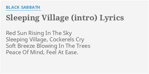 sleeping village lyrics.
